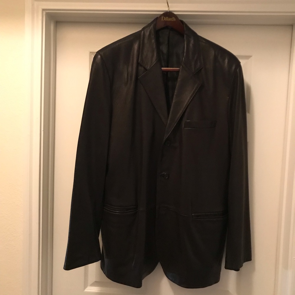 Ralph Lauren 44L black lamb leather jacket 🧥